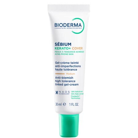 kerato cover BIODERMA Sébium kerato+ cover gél krém tónovaný medium 30 ml – Obrázok 1
